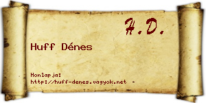 Huff Dénes névjegykártya